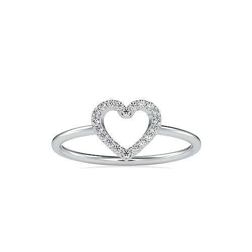 Pure Empty heart 1.00 MM Moissanite Wedding Band | Round VVS1-D Lab Diamond 18K Gold Plated 925 Sterling Silver/Real Gold Promise Stackable Eternity Delicate Engagement Ring For Women