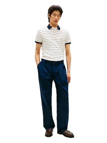 Image of Tommy Hilfiger Men's Short Sleeve Polo Shirts in Slim Fit with Stretch and Organic Pique Cotton