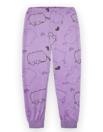 Pusheen Girls Pyjama Set | Purple Velour Fleece All Over Print PJs For Kids | Long Sleeve T-Shirt & Long Leg Pants3