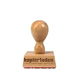 Holzstempel 40 mm, mit individueller Stempelplatte - Stempel selbst gestalten - Bürostempel, Textstempel, Adressstempel