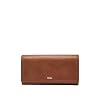 Fossil Women’s Logan Leather RFID-Blocking Flap Clutch Wallet for Women