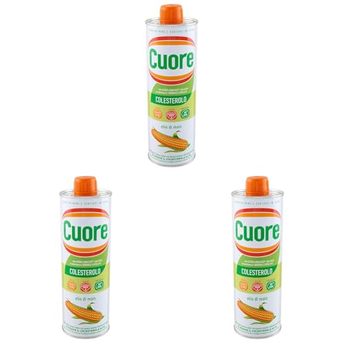Cuore - Olio di Mais 75 cl, Ricco di Omega 6 e Fonte di Vitamina E e B6, No OGM (Confezione da 3)