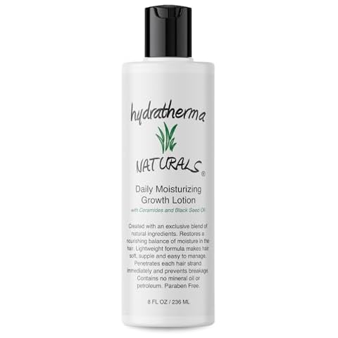 Hydratherma Naturals Daily Moisturizing Growth Lotion 8 oz. - For Thick, Curly, Coily, and Wavy Hair - Excellent for Chemically Treated or Natural Hair - Prevents Breakage and Shedding Cover