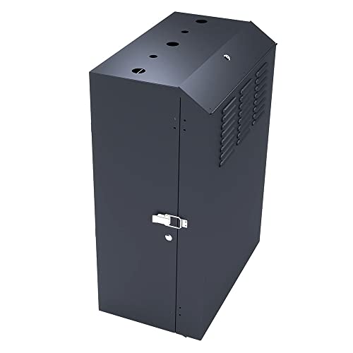 Image of NavePoint 8U Vertical Server Rack Enclosure, Low Profile, 27.5 inch Deep, Max Weight Capacity 132lbs - 8U Network Cabinet Vertical Wall Mount, Perforated, Black