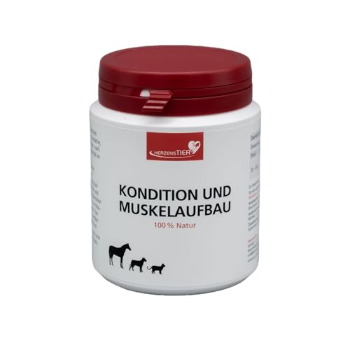 HERZENSTIER Kondition und Muskelaufbau 70g für Hunde, Katzen & Pferde, natürliche Kräutermischung für Muskelaufbau & Ausdauer – geeignet nach Operationen & für Senioren