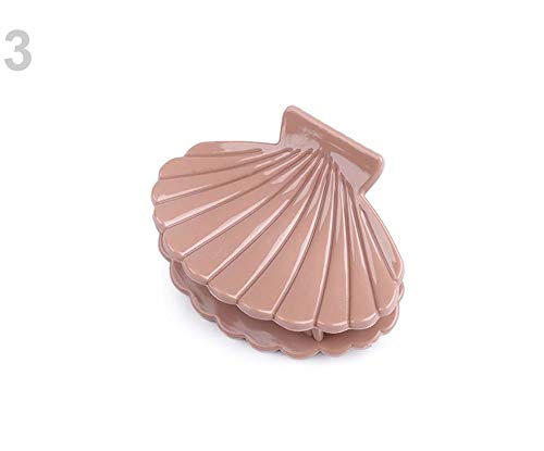 Preisvergleich Produktbild 1stück Beige Haarklammer Muschel, Haarklammern, Haarschmuck, Modeschmuck