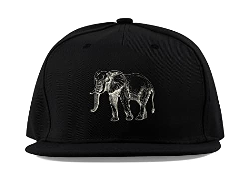Casquette de baseball respirante en coton avec visière plate, motif éléphant brodé pour été