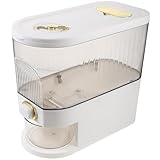 CHILDWEET 防虫防潮密封米収納ボックス 大容量透明米び 粉類 穀物保存用フードコンテナ 押しボタン式計量機能付き 家用乾燥食品整 再利用可能