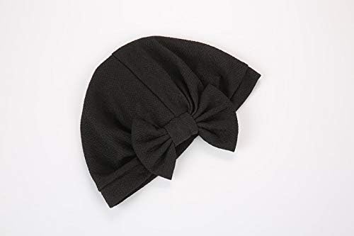 beauty YFJH Womens Turban Hat Bowknot Stretch Solid Hijab Headwrap Chemo Headwear Skull Cap Hair Loss Cover - Image 7