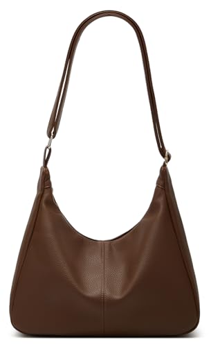 Slouchy PU Leather Hobo Bags Women Trendy Underarm Shoulder Bag Cute Crescent Crossbody Purse Retro Satchel Tote Handbag