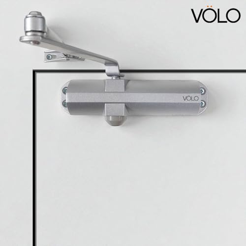 Image of Volo Automatic Hydraulic Double Speed Aluminium Door Closers Premium Heavy Duty for Residential /Commercial Purpose with Fitting Set (Color Silver) (DC 80 Trio)