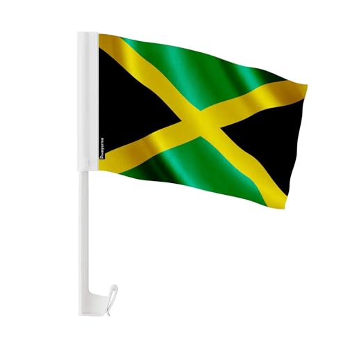 Drapeau Voiture Jamaïque 30x45cm en Polyester résistant - Lot de 50 pièces pour cortège