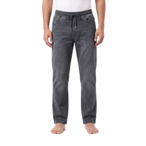 Image of Men's RFD Wash Finished Cotton Track Pants| Lightweight, Breathable & Highly Stretchable Fabric| Denim Look| Perfect for Office, Party, Holiday & Travel (RSM-01 /25)