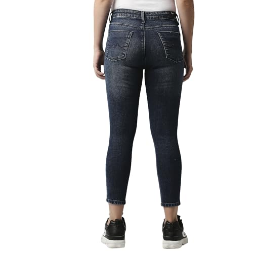 Image of Pepe Mid Wash Cotton Blend Skinny Fit Womens Jeans
