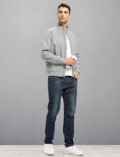 TBMPOY Men's Bomber Jackets Windproof Lightweight Track Jacket Windbreaker Golf Causal Outdoor Sportswear Coat