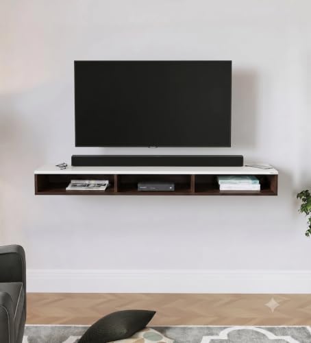 SS.COLLECTION | Floating TV Stand, Wall Mounted Media Console wit...