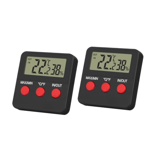 Generic Digital Hygrometer for Reptile Tank 2PCS Large Screen Accurate Temp Humidity Monitor Snake Turtle Terrarium Accessories