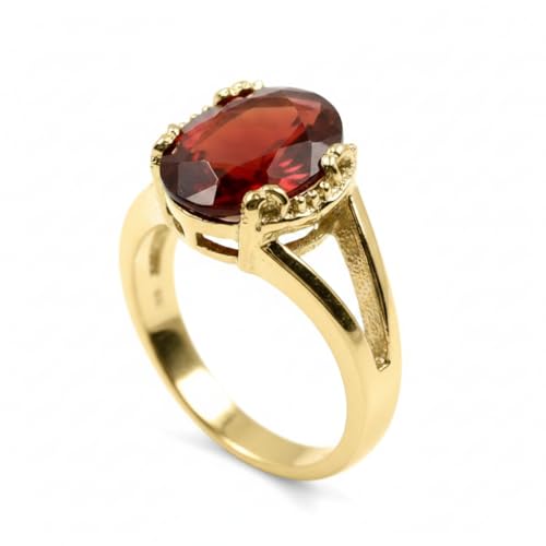 Image of 55Carat Choose Your Color Genuine Stone Ring 18K Gold Plated Oval Handmade Jewellery for Gift Sizes 4-13