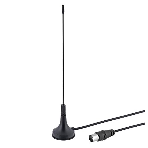 RCA Flex-DVB-T stabil (kraftfull, för DVB-T2, DVB-T-kodade HD-signaler, DAB och DAB+ mottagning med adapter möjligt, magnetiskt stativ) – 1,2 meter kabel – svart 4003635841013