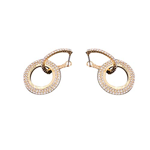 Preisvergleich Produktbild UINGKID Ohrstecker Mode Einfache Stilvolle Attraktive Mode Persönlichkeit Voll Flash Diamant Geometrische Kreis Set Lange Ohrringe Jewelr
