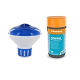 Steinbach | Dosierschwimmer Starter Kit inkl. Total Blue | 12,5 cm Ø | langsamlöslich 20 g | Poolwasser sauber und kristallklar | ideal zur Poolpflege