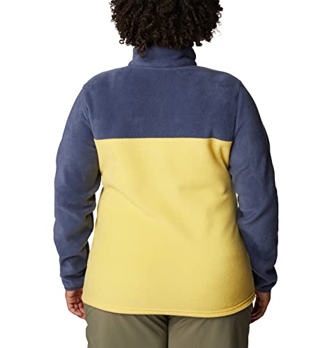 Image of Columbia Womens Benton Springs Half Snap II Pull Over Fleece Jacket, Dark Stone /Canoe /Vintage Blue, 3X