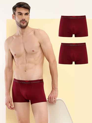 Image of HiFlyers Men's Cotton Spandex Odour-Free, Long Lasting Comfort, All Day Fresh and Confidence Dark Knight Collection Solid Trunks