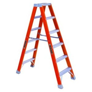 6' Fiberglass 300 Lb. Twin Stepladder, Type Ia