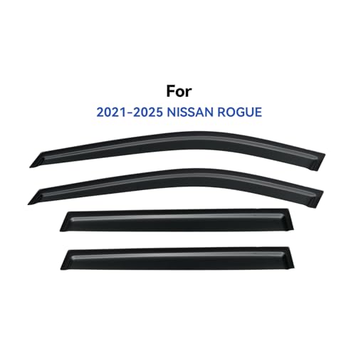Image of Window Visors Rain Guards for 2021-2026 Nissan Rogue, Out-Channel Window Vent Wind Deflectors Visors Shades for 21-26 Rogue (Not for Nissan Rogue Sport & Select)