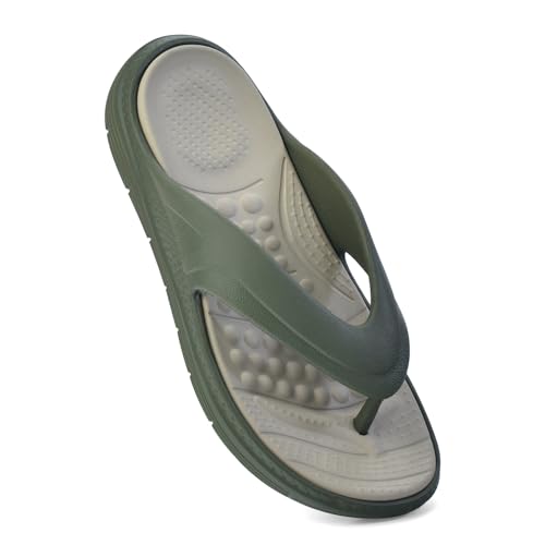 Image of YOHO Snugly Flip Flops for Men | Orthopedic Slippers & Relieving Acupressure | Waterproof Monsoon Footwear | Dual-Tone Design