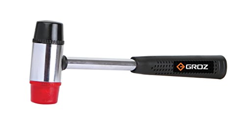 Image of GROZ Double Face Mallet with Interchangeable Heads, Plastic & Rubber Head | Steel Handle with Non-Slip Grip | | 1-inch Head Diameter | Soft Hammer | HMR /SF /25