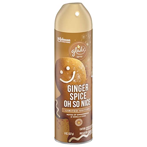 Glade Air Freshener Spray - Ginger Spice Oh So Nice - Holiday Collection 2020 - Net Wt. 8 Oz (227 G) Per Can - Pack Of 3 Cans #TOP4