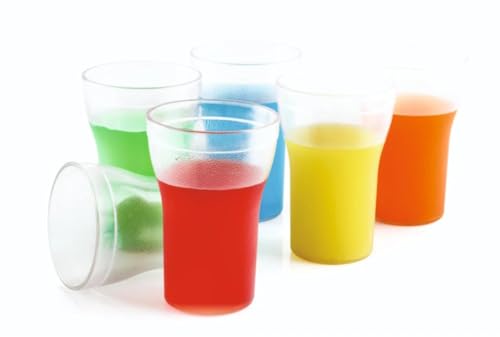 Image of Water Glasses Set of 6 - Plastic Juice Glass for Kitchen, Party, Restaurant & Bar with Transparent Look, Thick-Walled Stackable Tumbler to Serve Soda, Cocktail, Soft Drinks, Wine(300ml,6pcs)