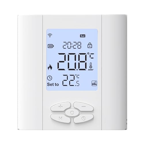 Mcclellanty Tuya ZigBee Termostato Inteligente 5A Caldera de Gas y Agua Controlador de Temperatura Alimentado por BateríA Control por Voz Home