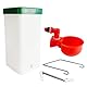 1L Hängende Hühnertränke mit Tasse und Halterung, automatisches Trinksystem, Kükenwasserbecher für Käfige (rot)