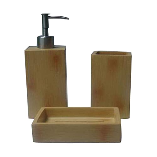 Protenrop Set de 3 Piezas para Lavabo, de Madera, Color marrón Cover