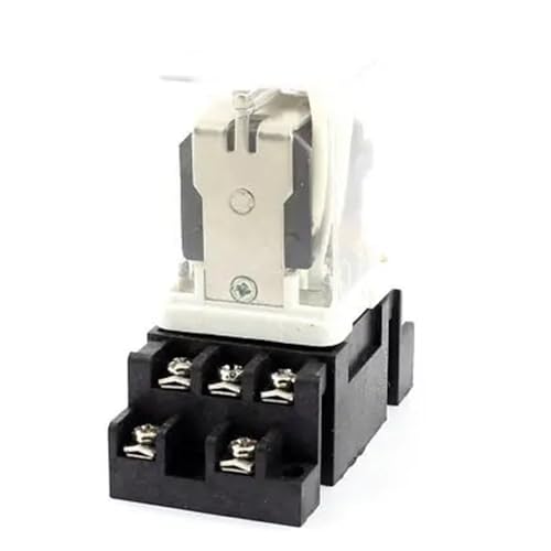 Relé de potencia JQX-38F DC24V industrial con zócalo robusto para tableros eléctricos 2