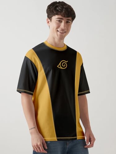 Image of crazymonk Naruto Evolution Printed Anime Oversized T-Shirt - Multi Color