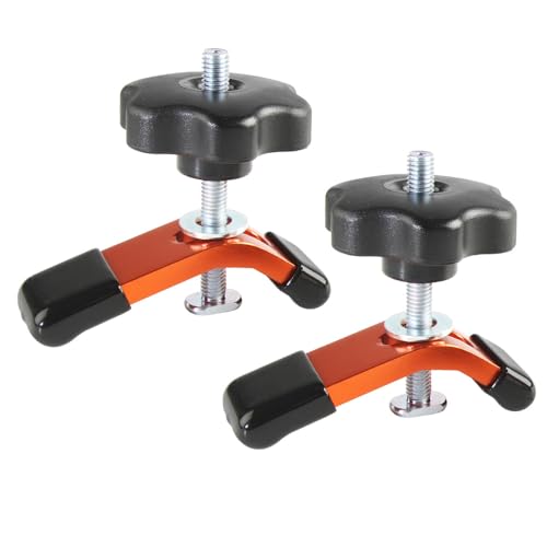 O'SKOOL T-Track Mini Hold Down Clamps, Quick Acting T-Slot Clamp Set for CNC Engraving Machines, Woodworking Router Tables, and Table Saws, Set of 2