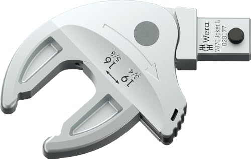 Wera 05020177001 7870 Joker L Selbstjustierender Einsteck-Maulschlüssel für Schlüsselweite 16-19 mm, 9x12 mm, 9x12 x 16-19 x 5/8-3/4 x 77 mm