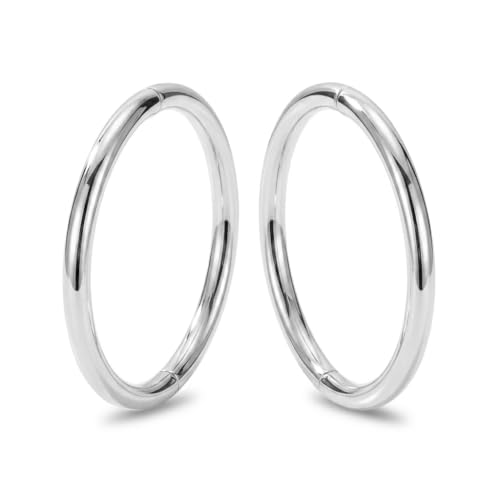 (8mm) 925 Solid Sterling Silver Australian Made Hinged Sleeper Earrings Nose Lip Septum Tragus Hoop...