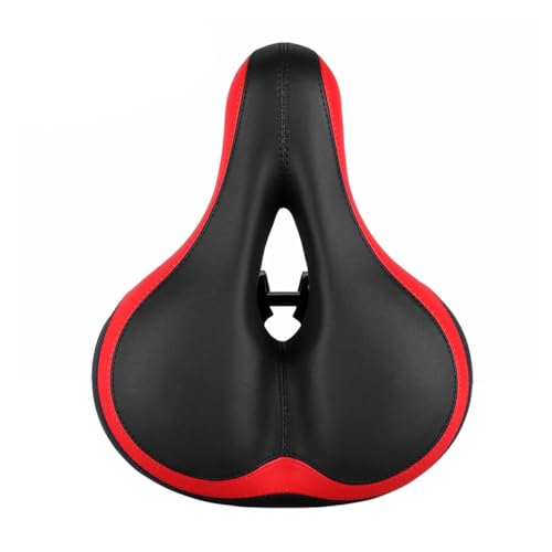 Selle vélo amortissant avec bande réfléchissante et coussin épais rouge ergonomique VTT