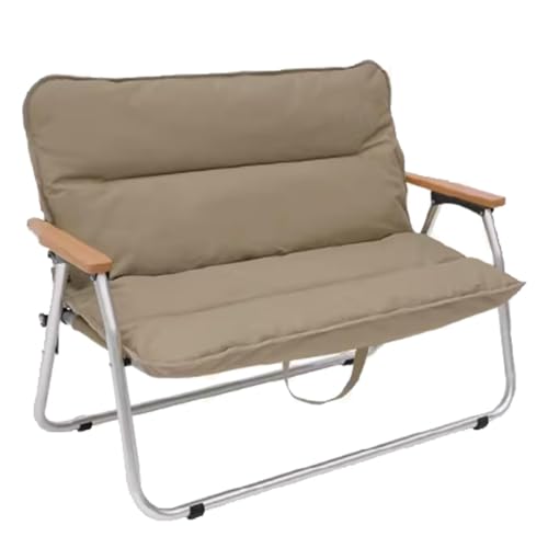 ポータブルキャンプチェア キャンプチェア 折りたたみ式 ダブルソファ アウトドア ビーチ 釣り ポータブル 複数人用 旅行 安心 軽量 メンズフィッシングギフト(Khaki)