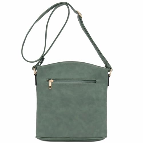 Image of ALYSSA Triple Zip Pocket Large Crossbody Bag