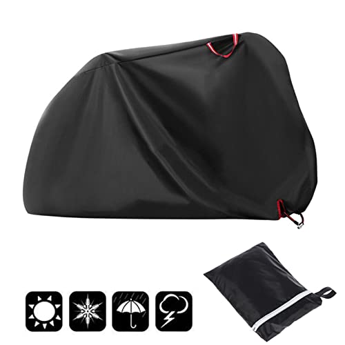 JNUYISW Housse de vélo étanche Housse de Protection élo Extérieur pour 1 ou 2 Vélos 210D Nylon Housse de Pluie de Vélo avec Trous de Verrouillage Imperméable Anti-Poussière Neige UV (L) Cover