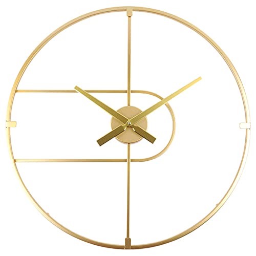 Ryanbem Horloge Murale Décorative Moderne 60cm Or Salon Créative Concis Pendules Metal Murales Silencieuse Alimenté par Piles Cover