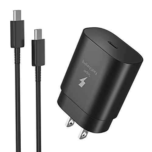 Type C Charger 25W USB C Wall Charger for Samsung Galaxy S21/S20/Note 20/Note 10/S21 Ultra/S21 Plus/S20 Ultra/S20 Plus/Note 20 Ultra/Note 10 Plus 5G,Super Fast Charger with 5ft Type C to Type C Cable