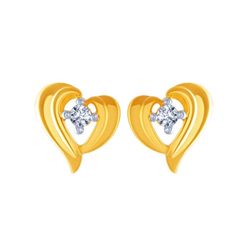 P.C. Chandra Jewellers 14KT Yellow Gold and American Diamond Stud Earrings for Women - 1.13 Gram (B079MP1GJ5) Amazon Price History, Amazon Price Tracker