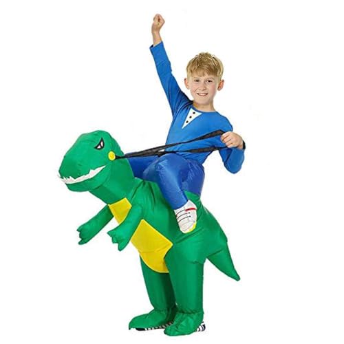Costume da Dinosauro Gonfiabile - REWIAR, Abbigliamento Festa Costume Gonfiabile Raptor, Costume Gonfiabile Dinosauro Outfit di Natale Carnevale di Halloween (S)