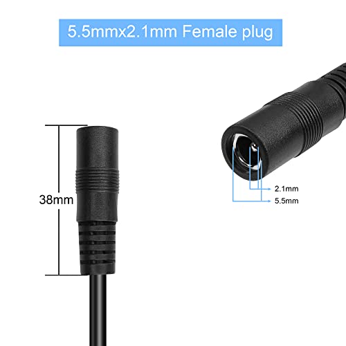 GINTOOYUN DC8020 to DC5521 extension cable 14awg DC8.0mm x 2.0mm Male Connector to Dual DC 5.5mmx2.1mm Female Adapter cable for Portable Power Station, Solar Generators（1m）(Style 2) - Image 3